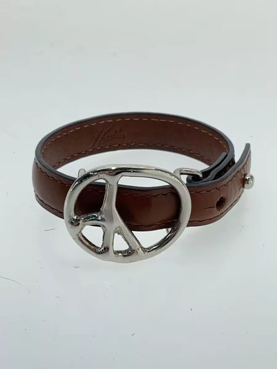 Needles Jewelry Watches Needles Peace Buckle Leather Bracelet Brown