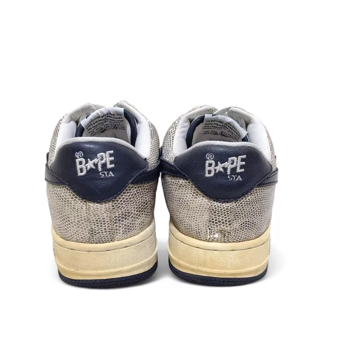 Bape Low Top Sneakers Bapesta Snake Gray