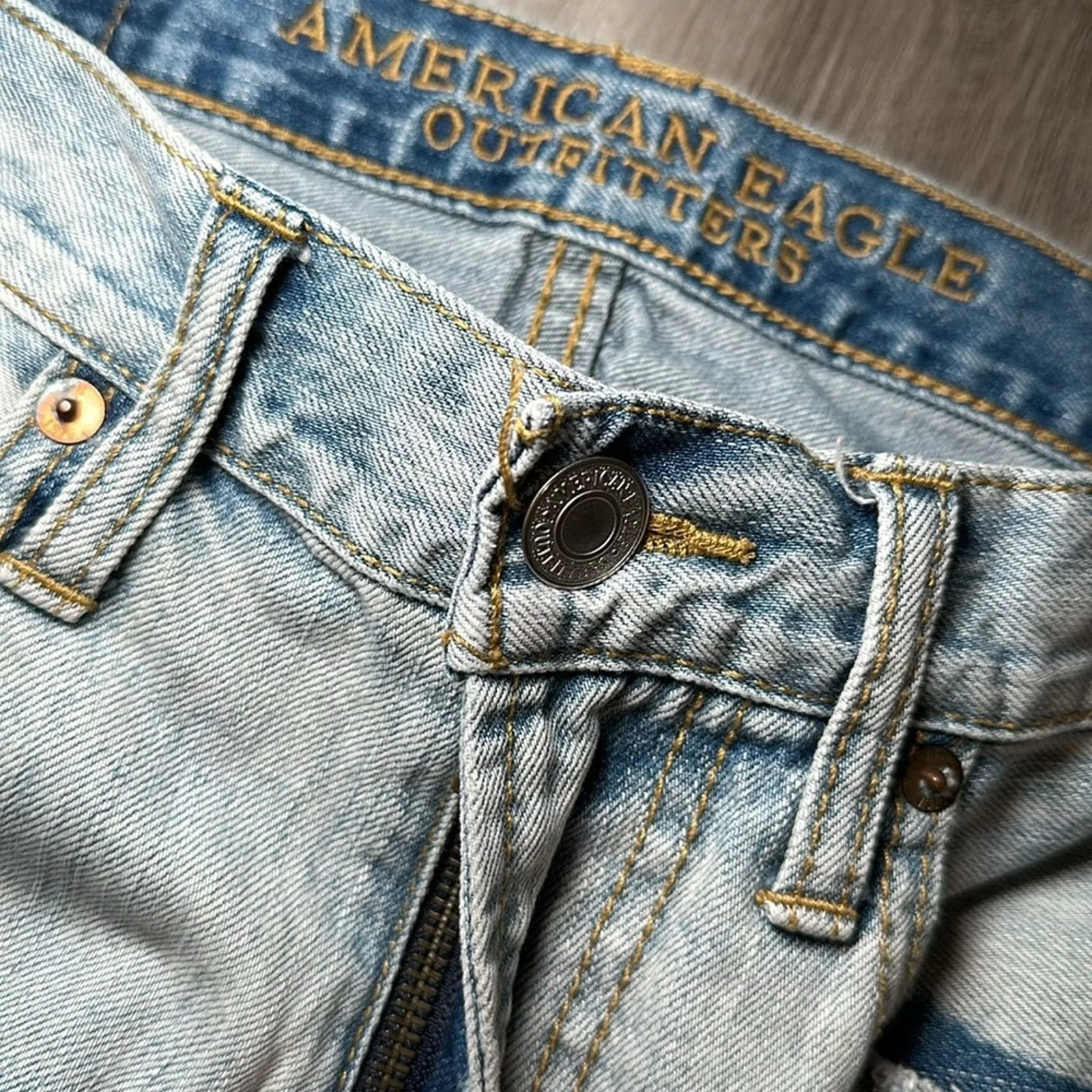 American Eagle Outfitters Denim American Eagle Outfitters American Eagle Distressed Slim Straight Jeans - 29x32 Blue