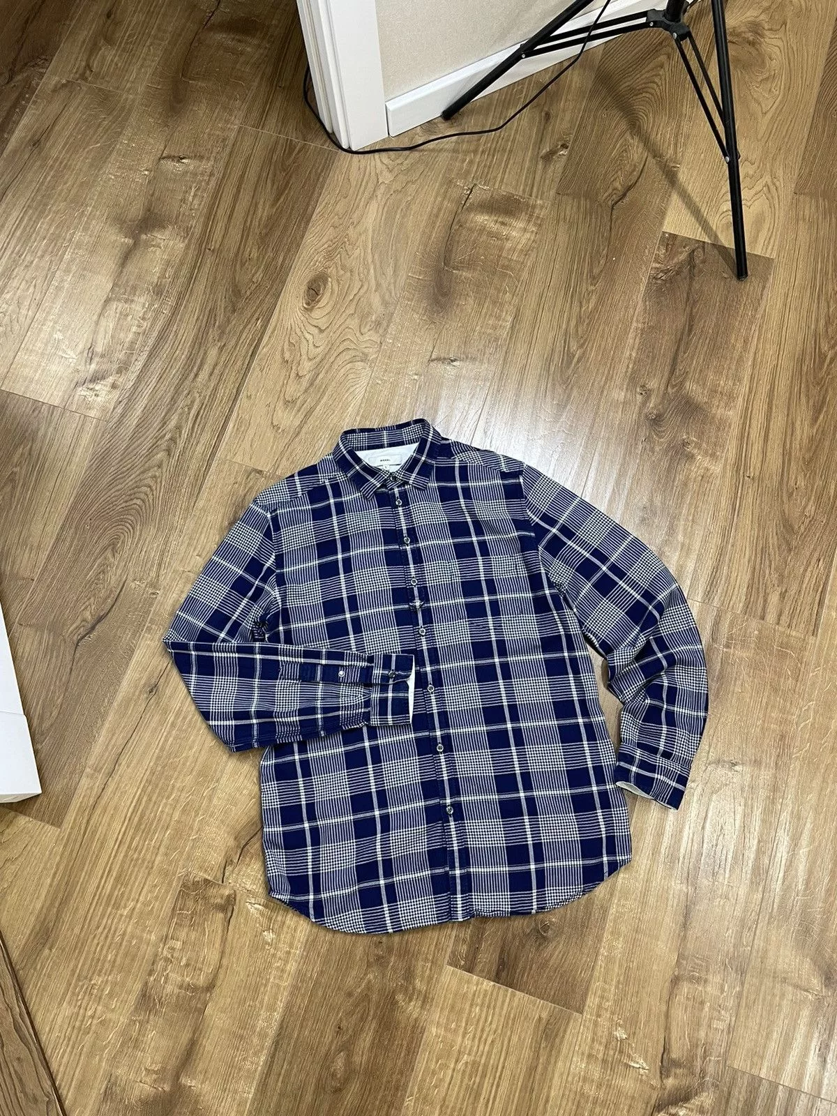 Diesel Shirts Button Ups Diesel × Vintage Vintage Diesel Y2K Style Check Flannel Shirt Travis Style Blue Streetwear