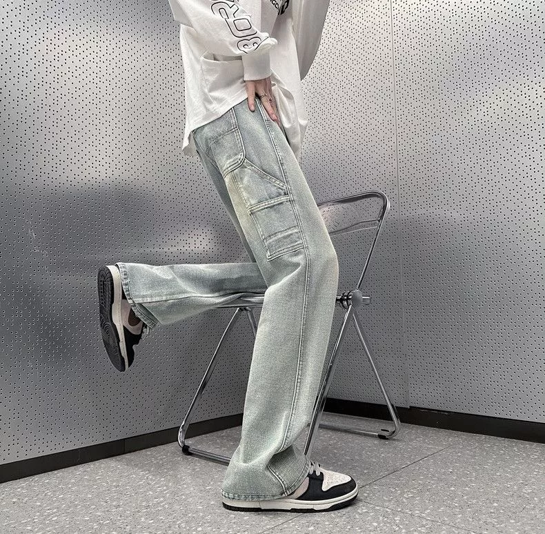 Japanese Brand Denim Japanese Brand × Vintage Carpenter Faded Straight Jeans Denim Vintage Blue Streetwear