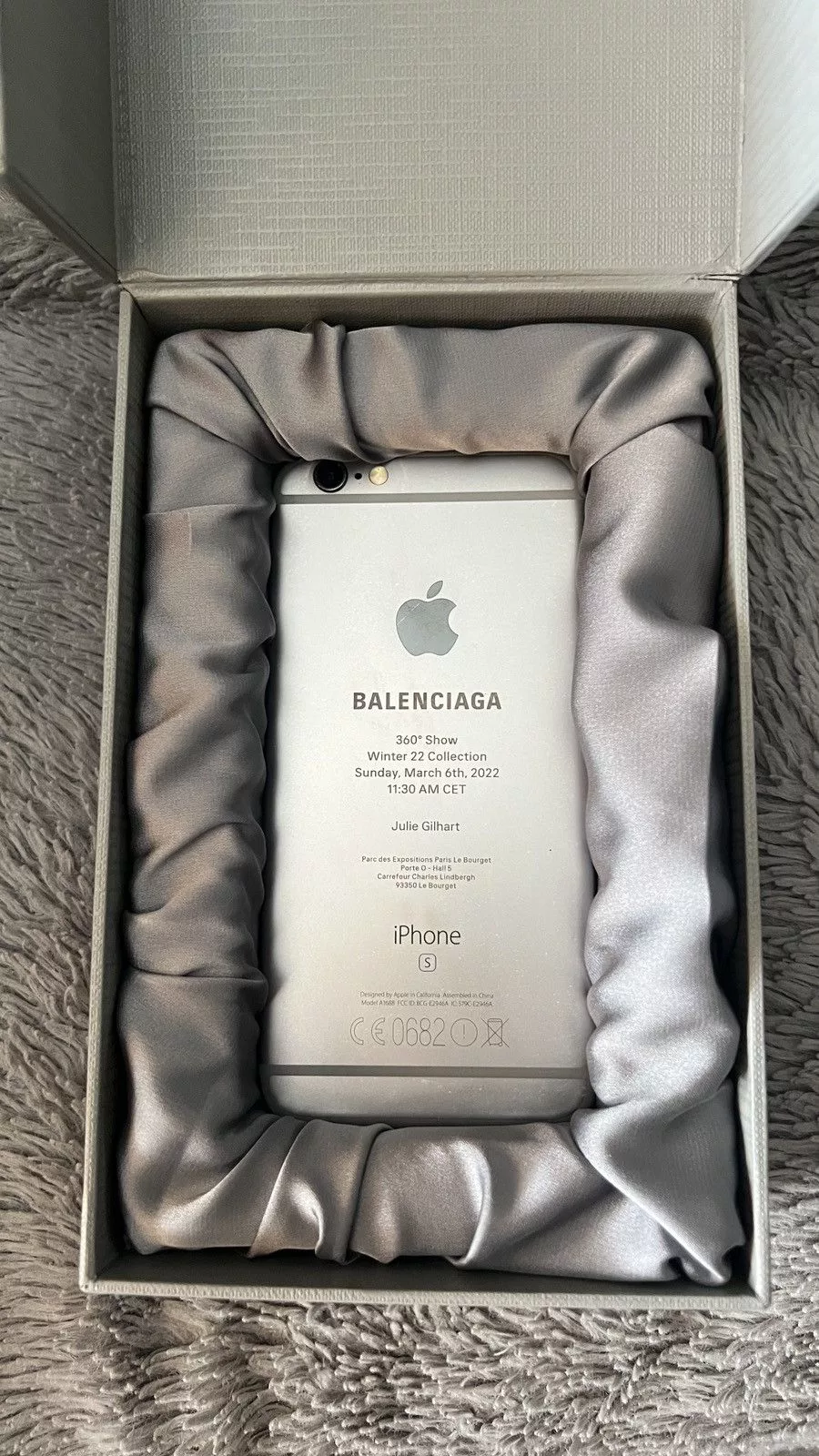 Balenciaga Miscellaneous Balenciaga iPhone 6s Runway Show Invite Silver