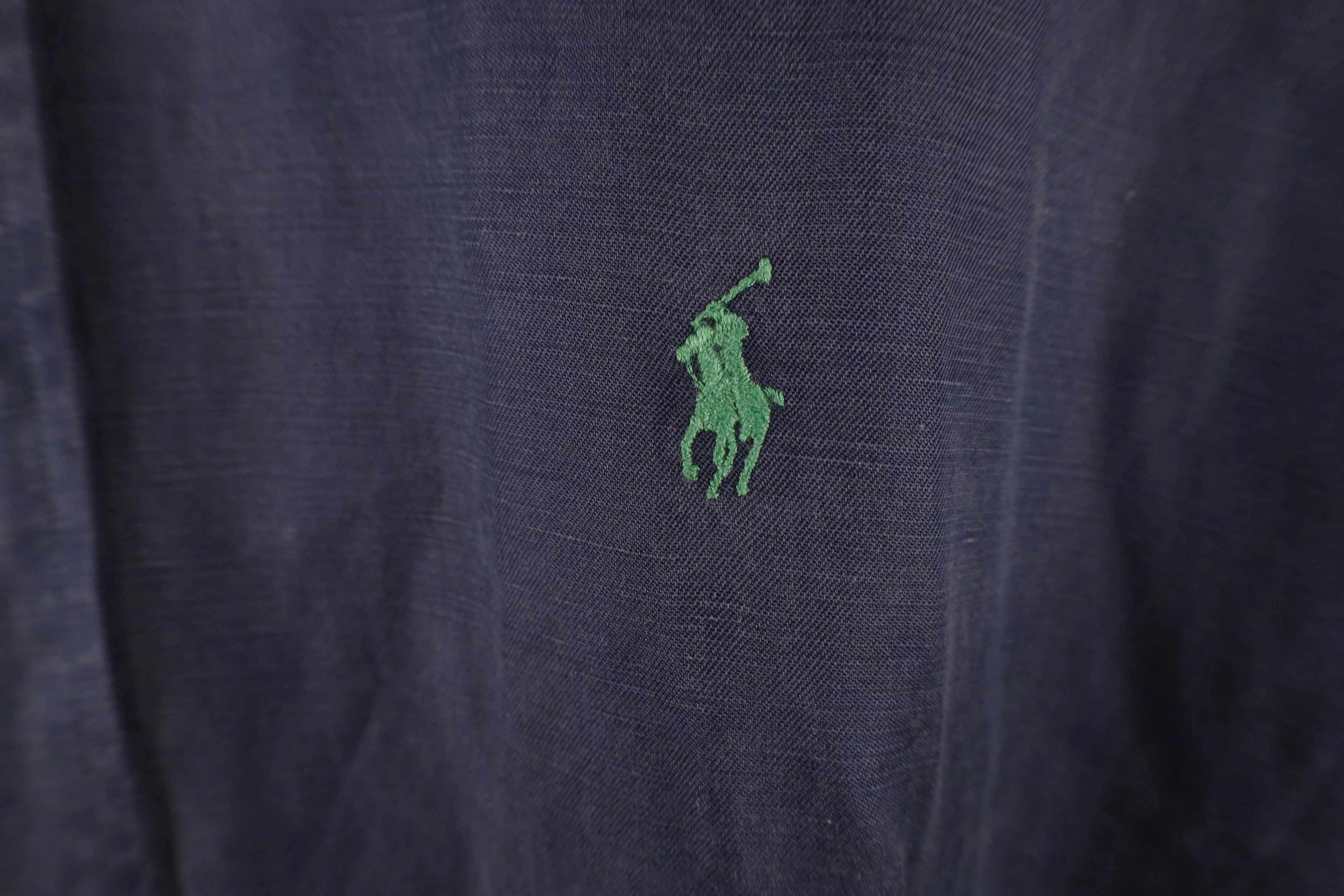 Ralph Lauren Shirts Button Ups Ralph Lauren × Vintage Vintage 90s Ralph Lauren Linen Collared Button Down Shirt Blue