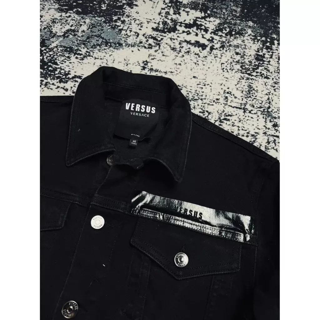 Versus Heavy Coats Versus Versace Denim Jeans Jacket Black Size fit S
