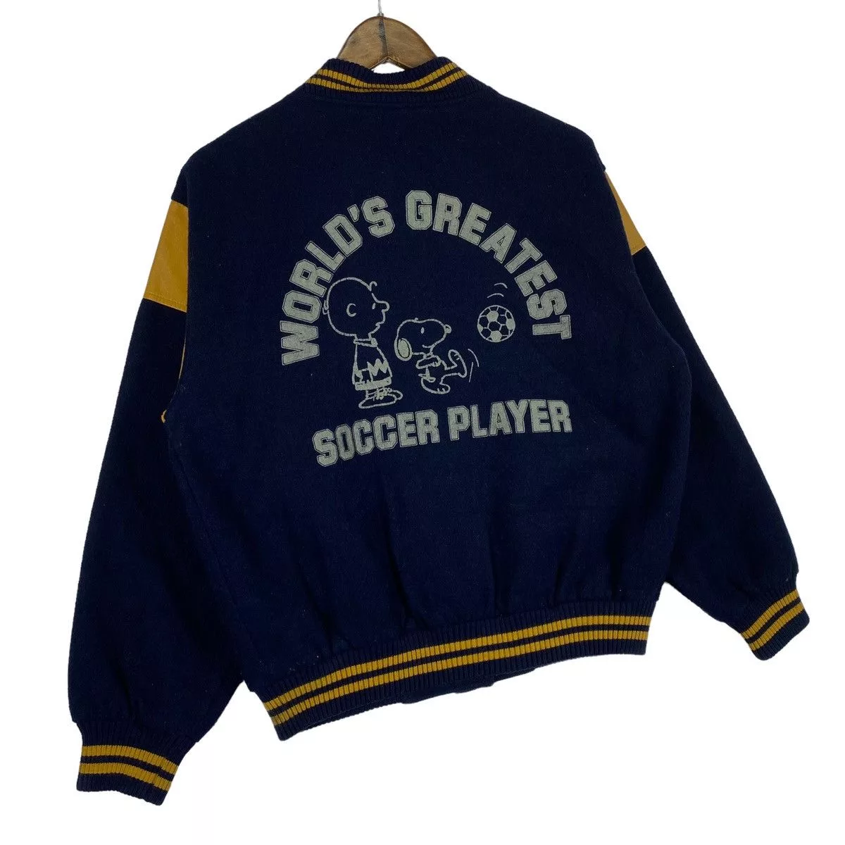 Peanuts Bombers Peanuts × Vintage Vintage Peanuts Snoopy Varsity Jacket White