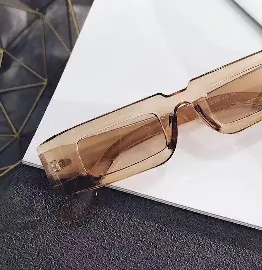 Designer Sunglasses Designer × Vintage Retro square glasses with small frames Blue Streetwear