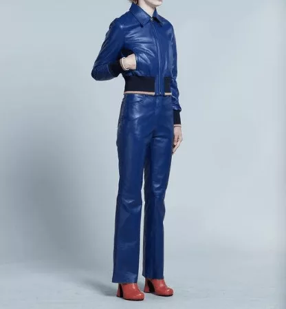Marni Leather Jackets Marni o1srvl11e0624 Leather Jacket in Blue