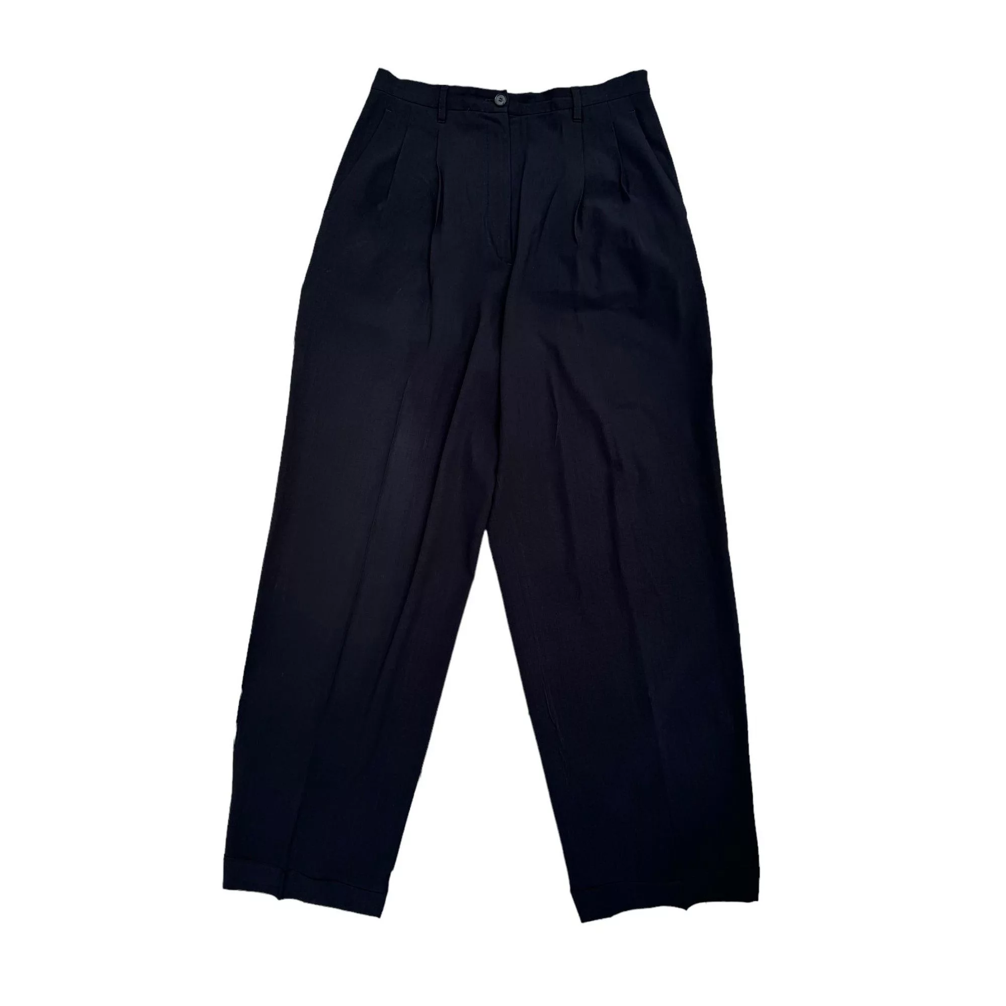 Jil Sander Pants Jil Sander Wool Wide High Waist Pants Black