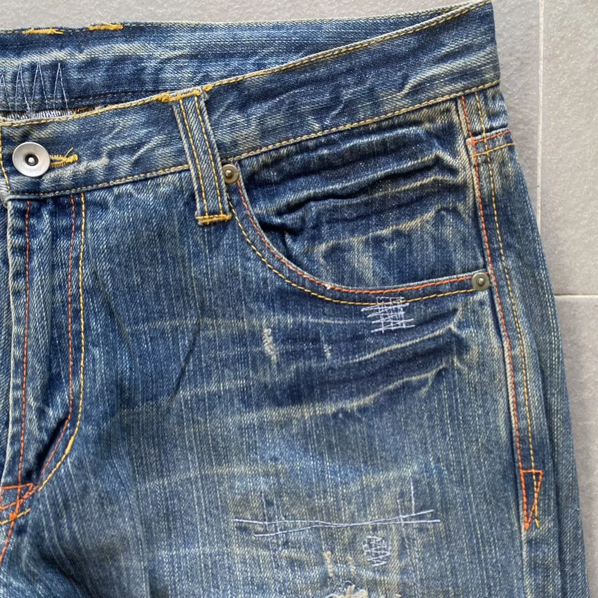 Japanese Brand Denim Japanese Brand Distressed denim straight leg Blue Streetwear