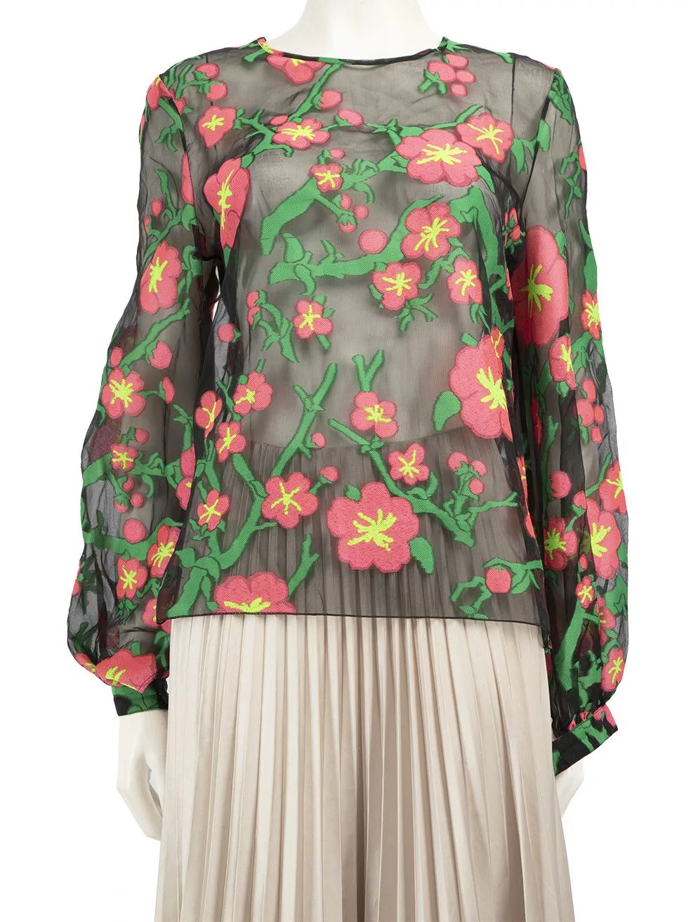 Other Blouses Other SS15 Floral Embroidered Sheer Blouse Multi
