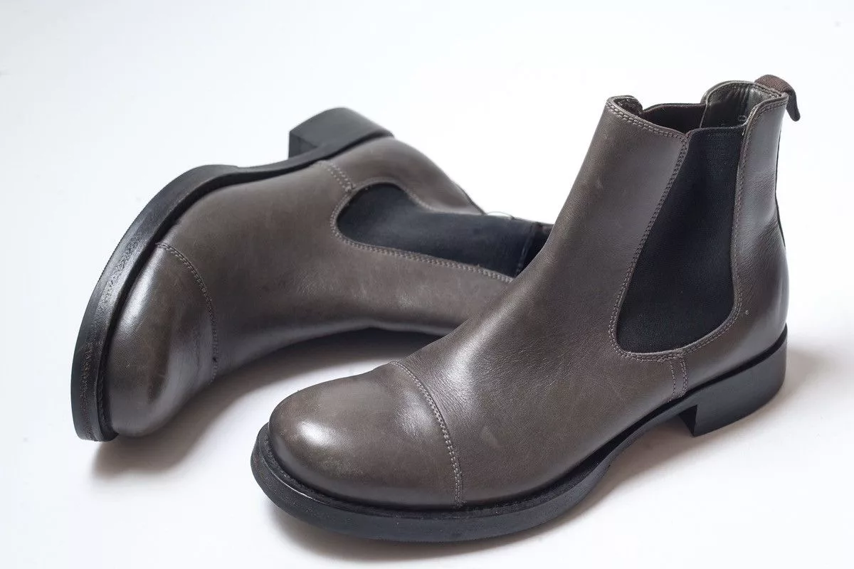 Miu Miu Boots MIU MIU Womens Gray Leather Chelsea Boots Size 7 1/2