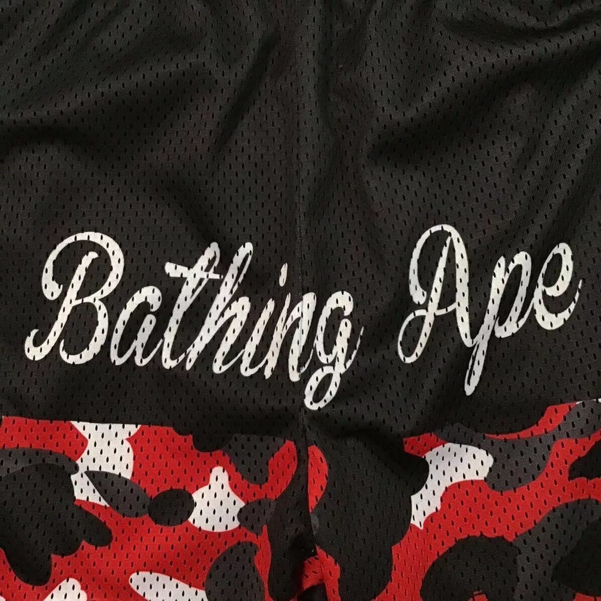 BAPE Shorts Black × Red camo a bathing ape ★size XL Multi