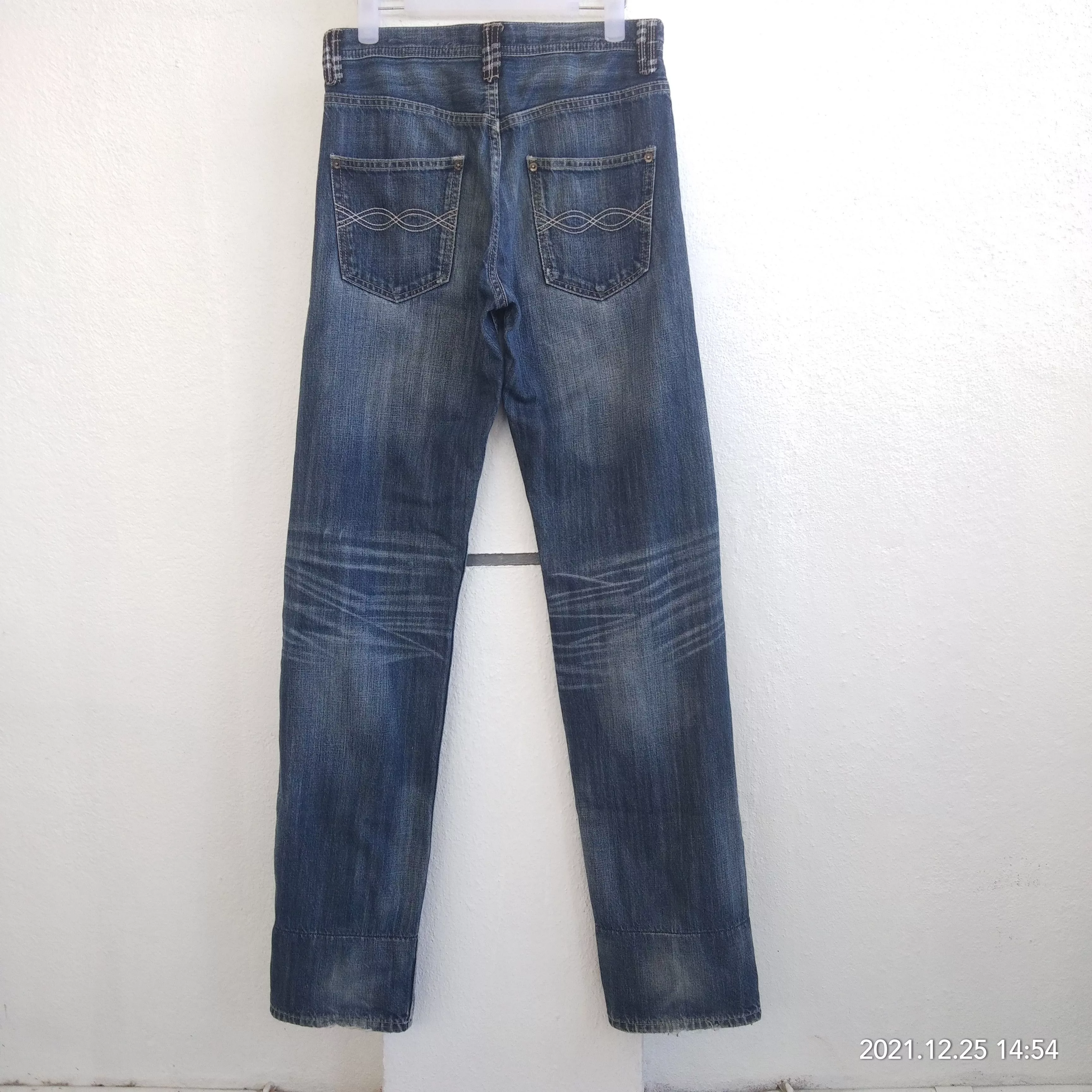 Japanese Brand Denim Bush Pants Distressed Denim Blue