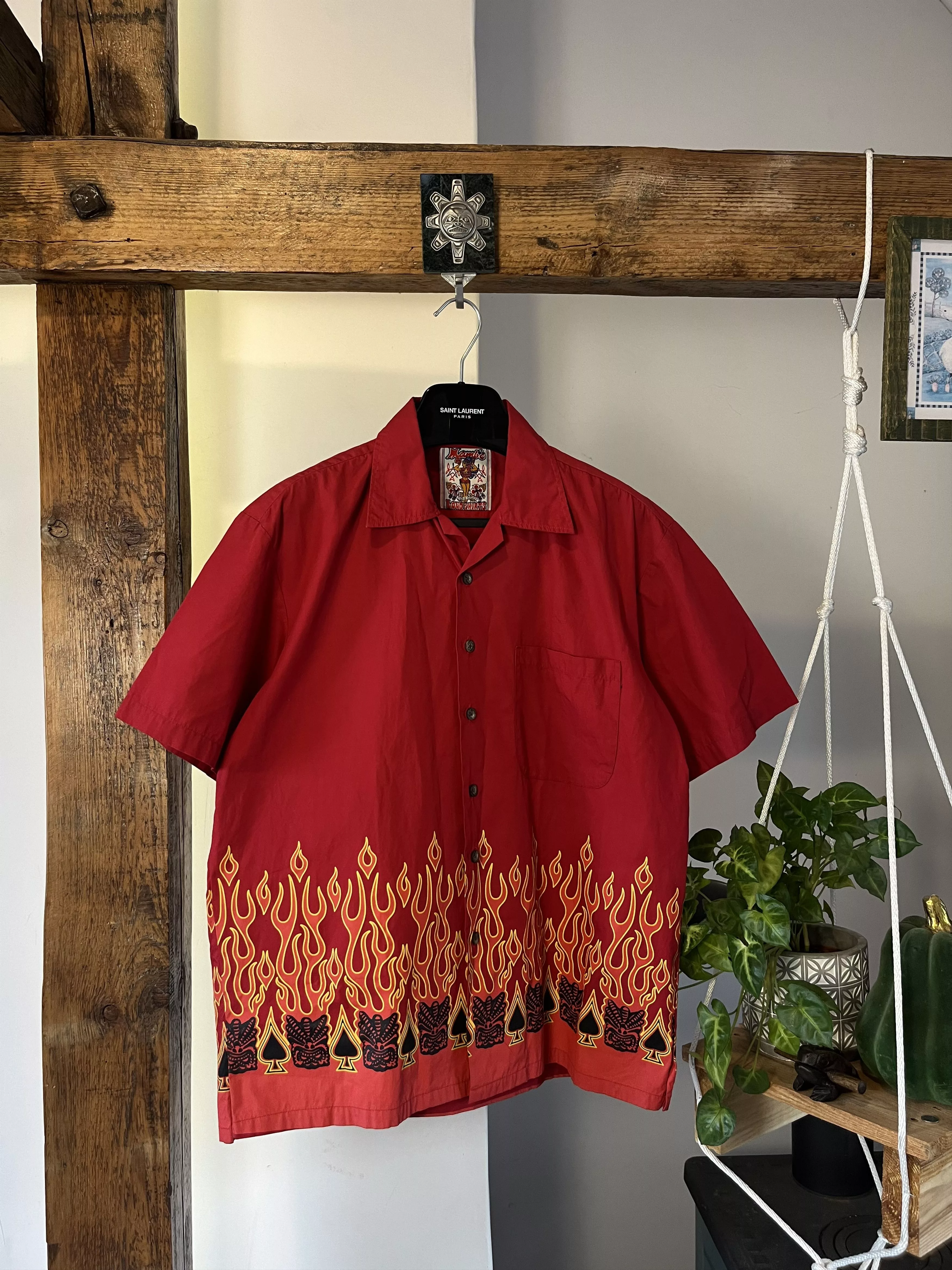 Mambo Shirts Button Ups Mambo × Vintage 90s Mambo Loud Fire ACE Skull Australian Surf Shirt Multi