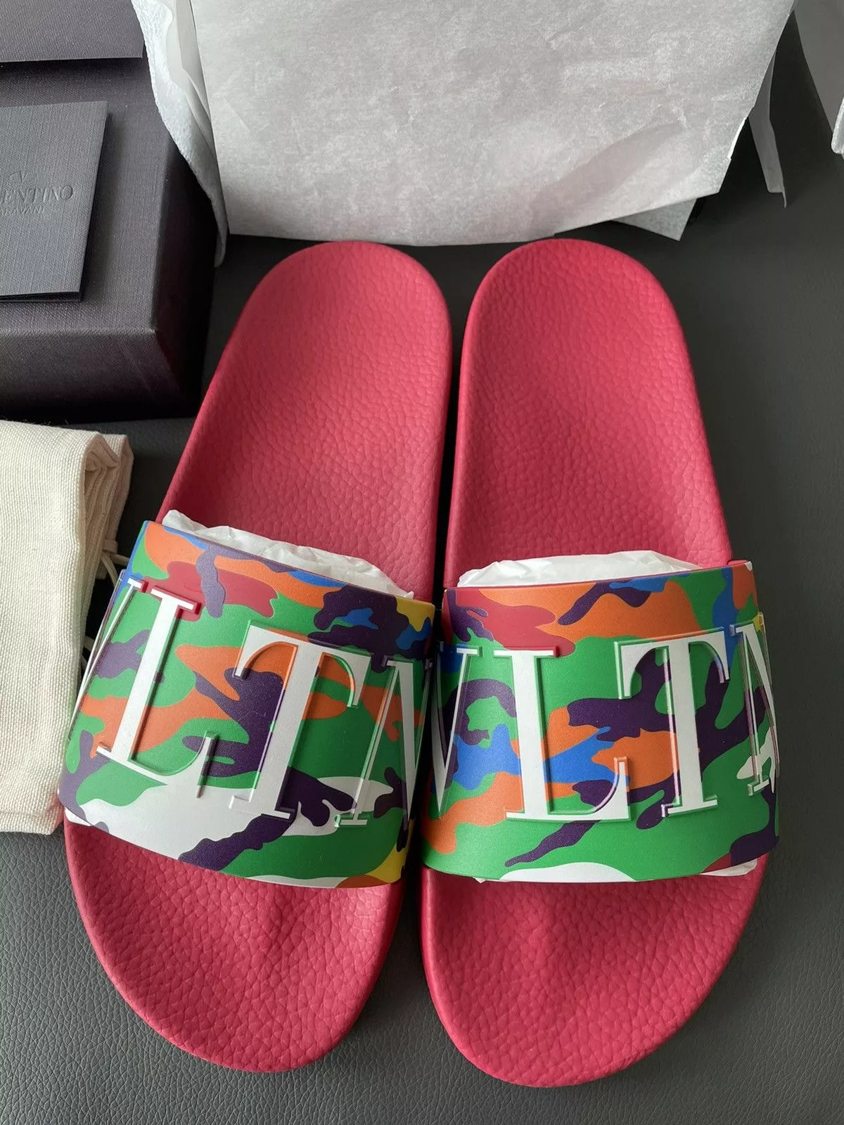 Giovanni Valentino Sandals Giovanni Valentino × Valentino Brand New Rare Iconic Limited Camouflage Slipper Slides Multi