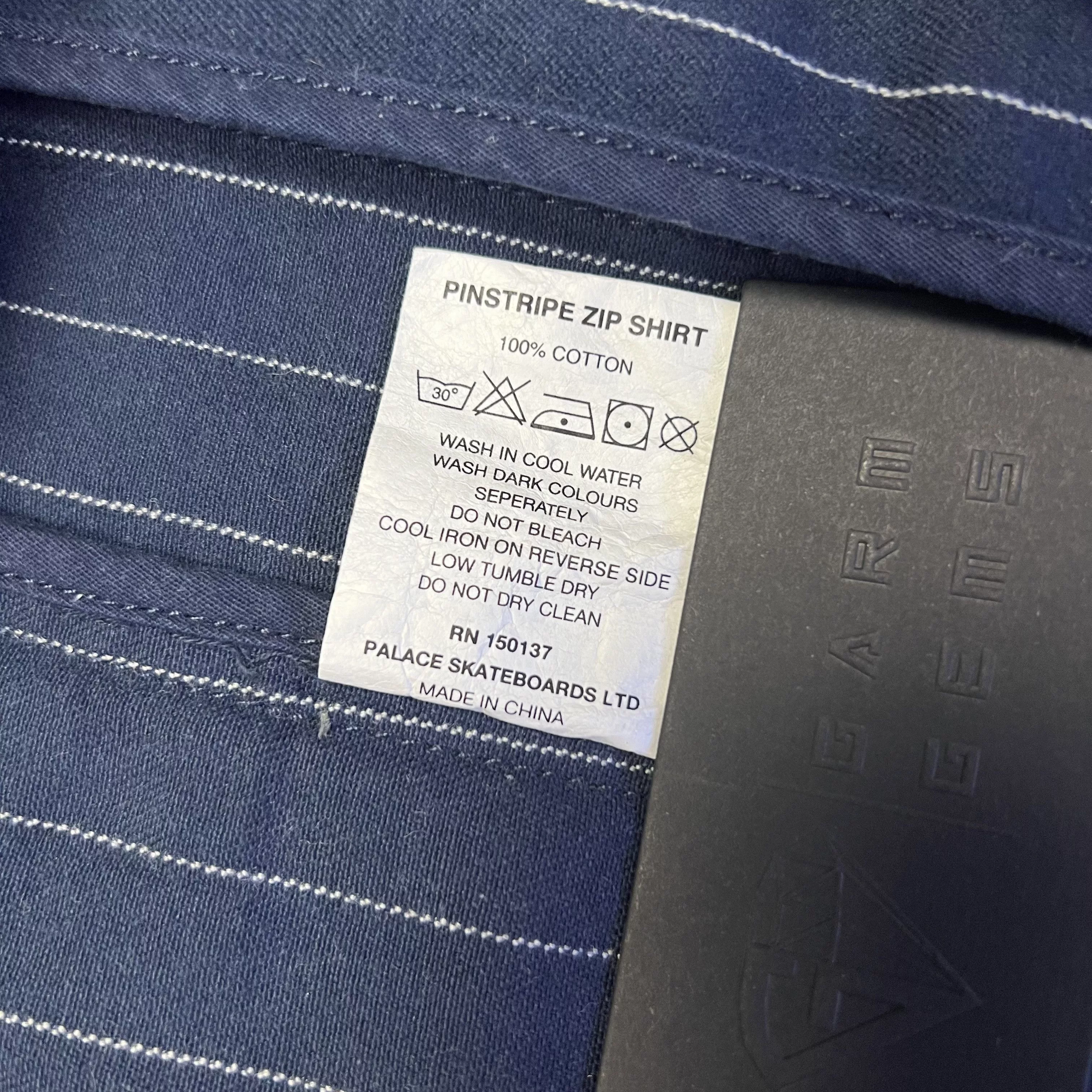 Palace Light Jackets Palace Pinstripe Zip Shirt Blue