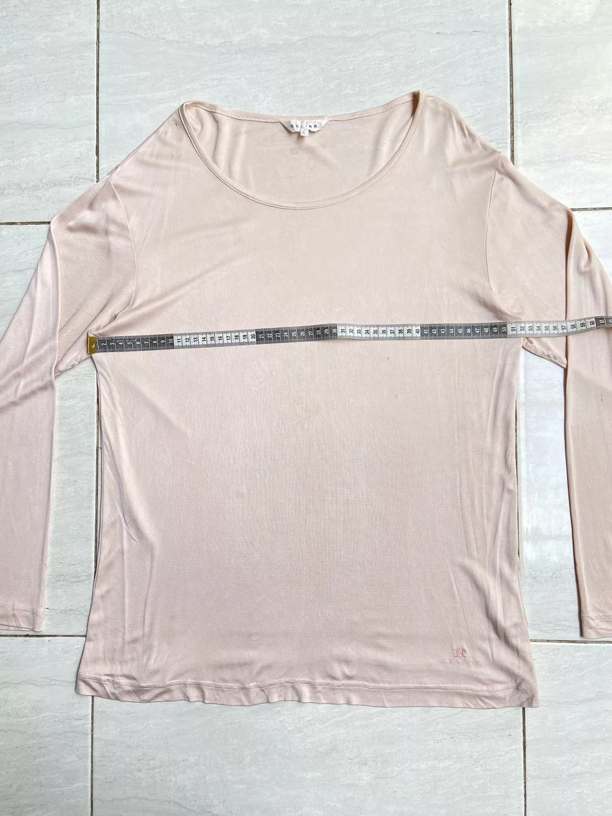 Celine Long Sleeve T Shirts CELINE Pink Long Sleeve T-shirt Streetwear
