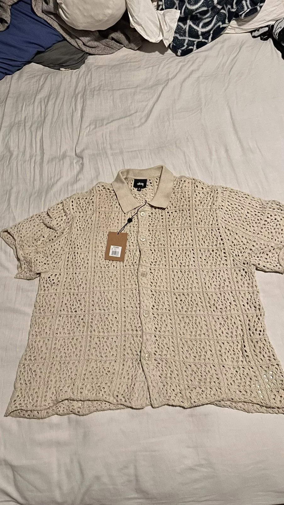 Stussy Shirts Button Ups Stussy Crochet Button up White