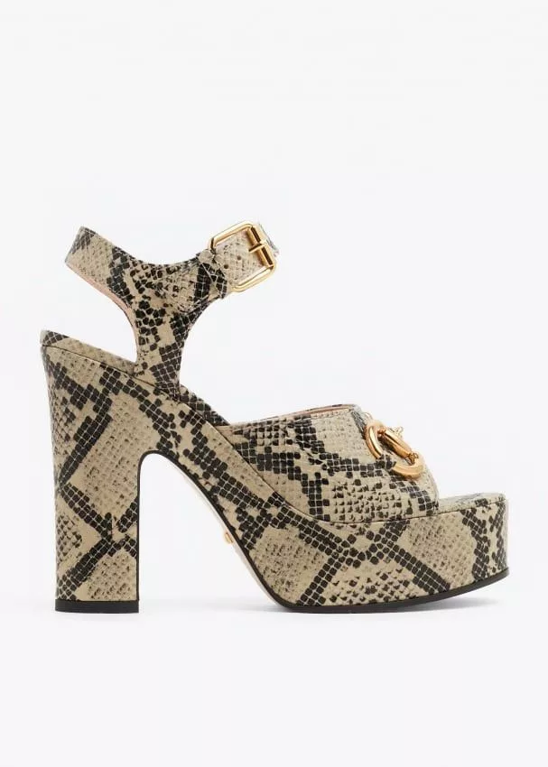 Gucci Miscellaneous Gucci Horsebit High Sandals SIZE 40 Multi
