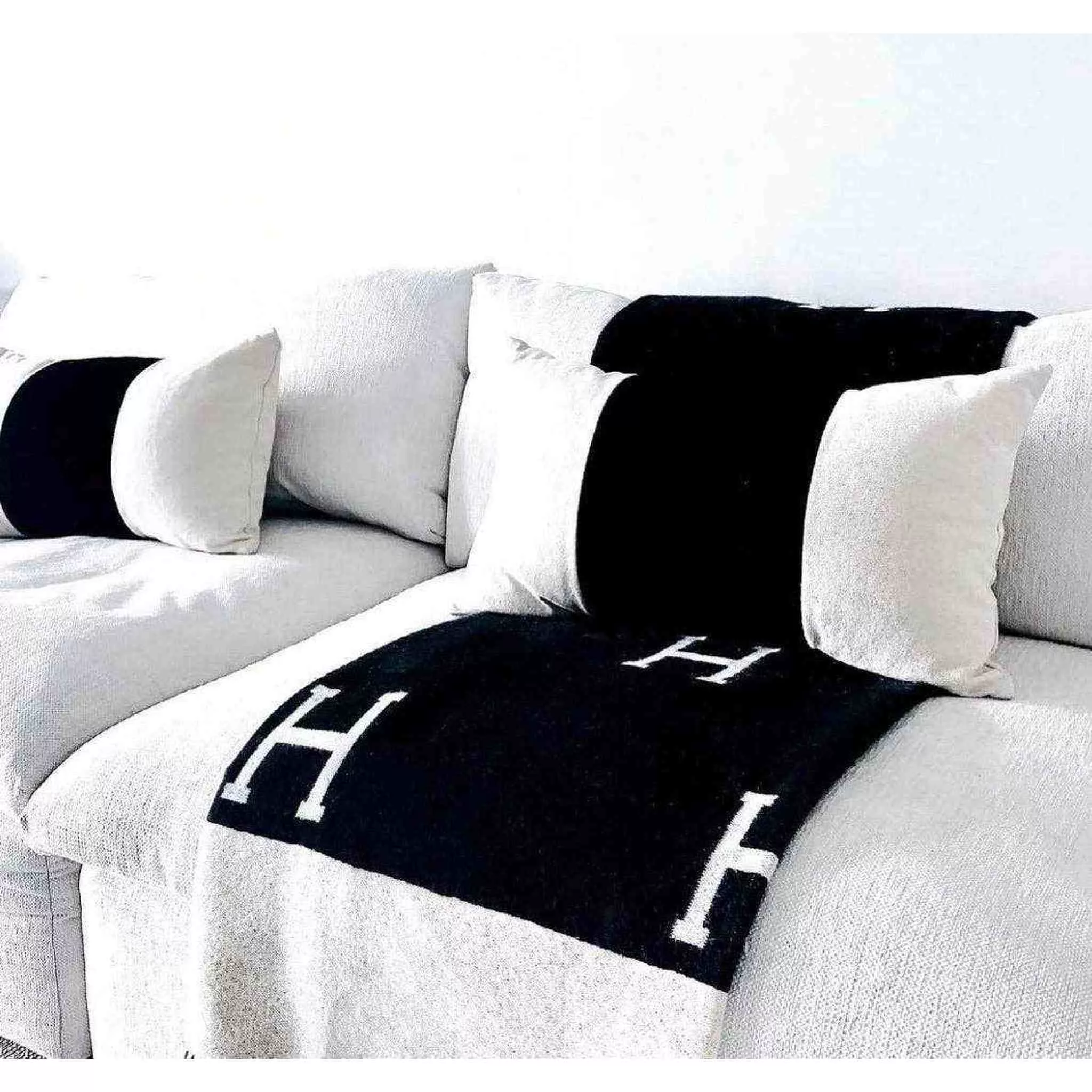 Black and White Pillow Cover 20x20 - Curated Home Decor