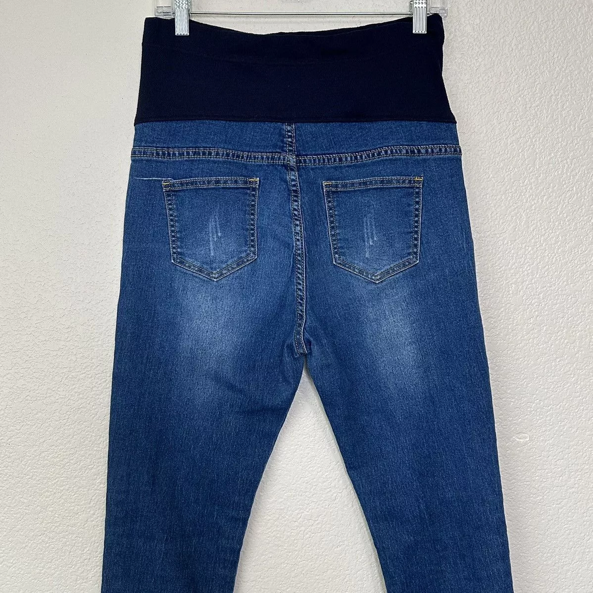 Other Jeans Other Blue Denim Maternity Size XL Raw Hem Jeans