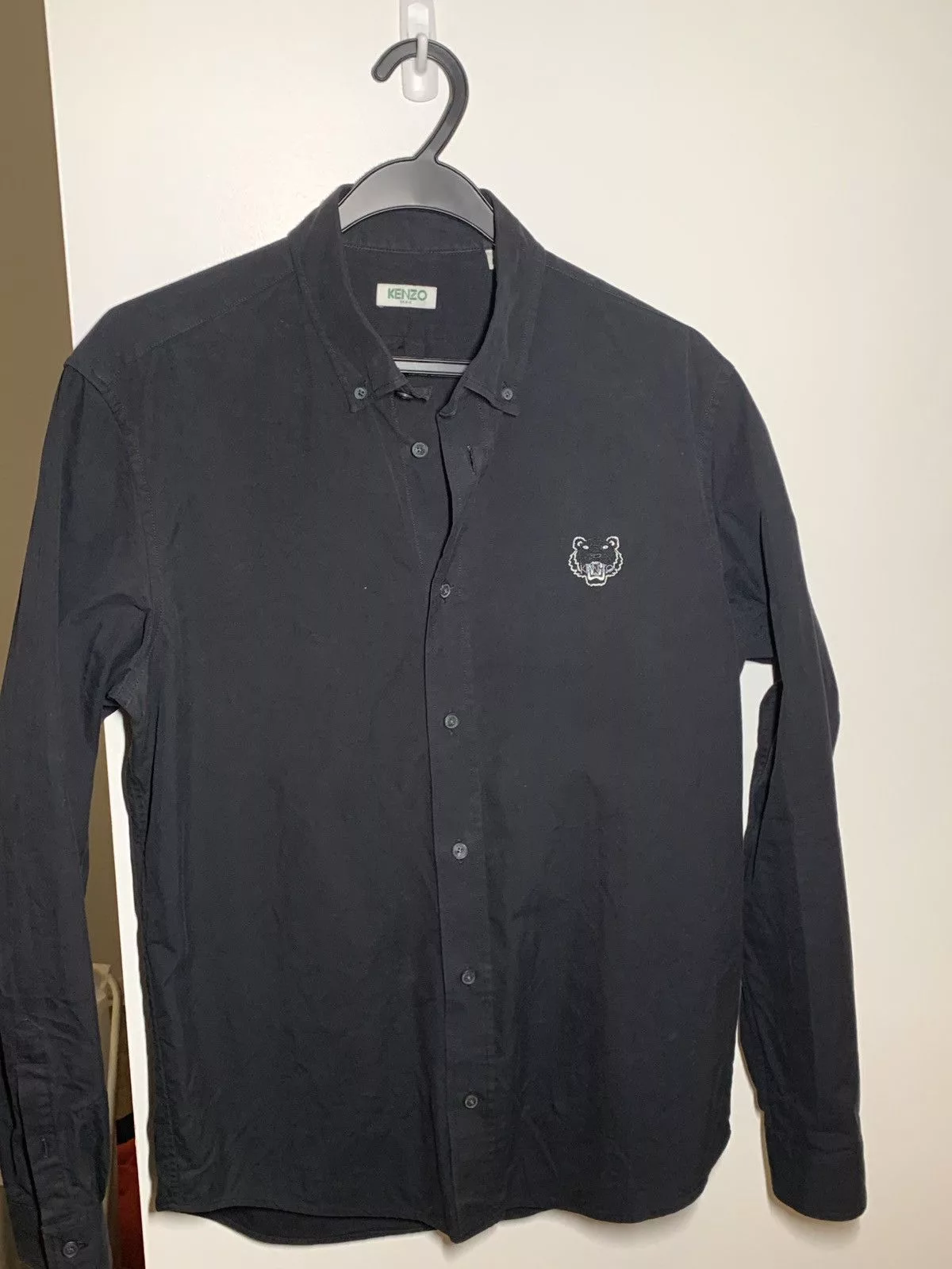 Kenzo Shirts Button Ups Kenzo Black Logo Crest Button Up