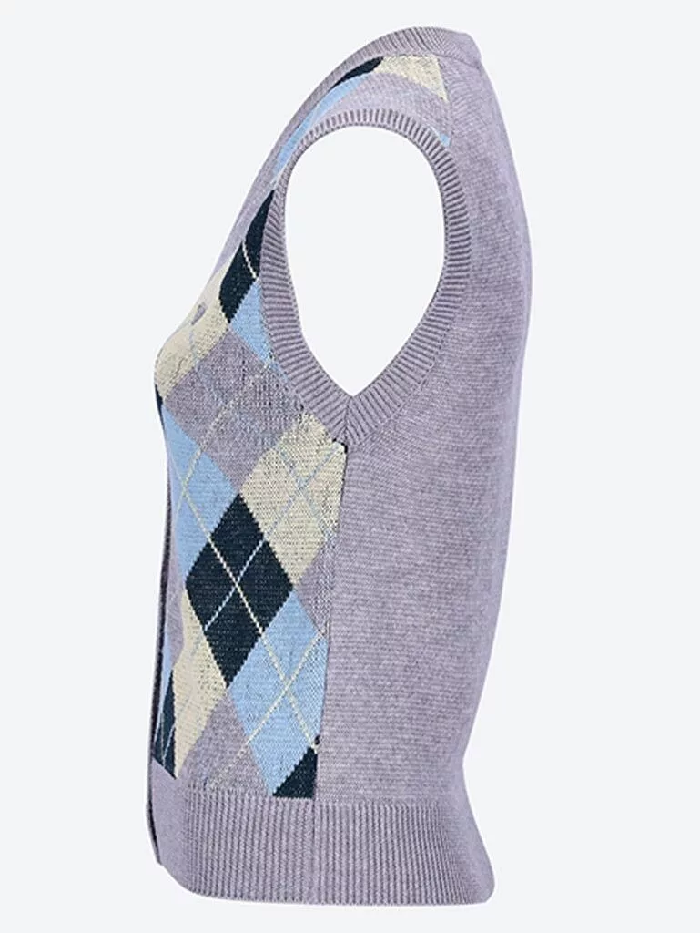 Prada Crop Tops Prada Superfine wool argyle vest Gray