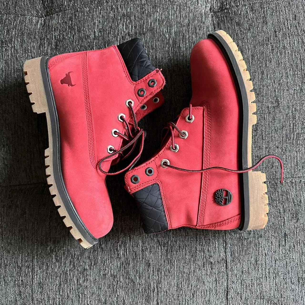 Timberland × Vintage Red TIMBERLAND BOOTS X NBA CHICAGO BULLS Size: 6 boys Streetwear