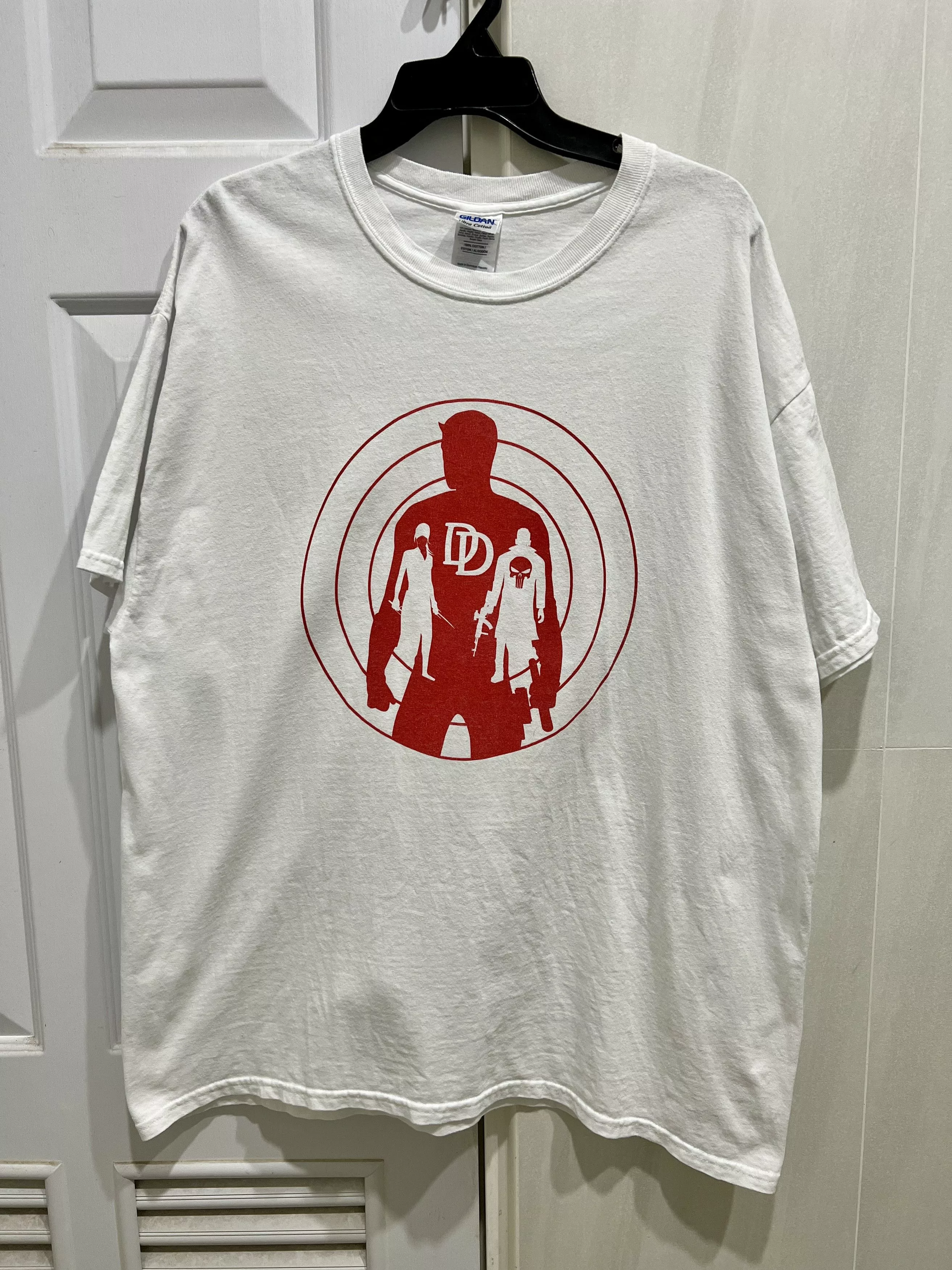 Marvel Comics Short Sleeve T Shirts Marvel Comics × Vintage Vintage Y2K Daredevil Movie Promo Tee XL Elektra punisher White