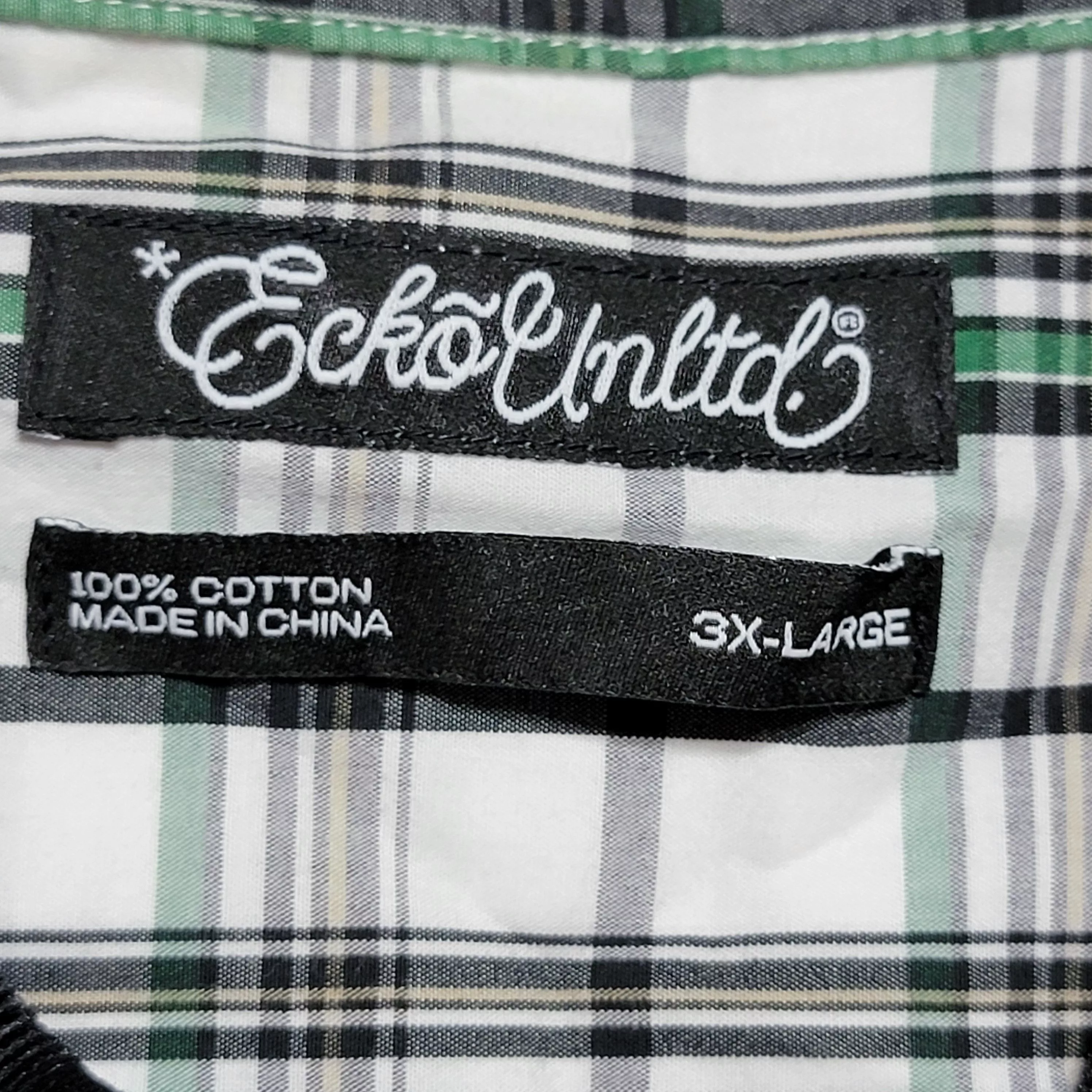Ecko Unltd. Shirts Button Ups Ecko Unltd. Ecko Unltd Full Button SS Green and White - Size 3XL Multi