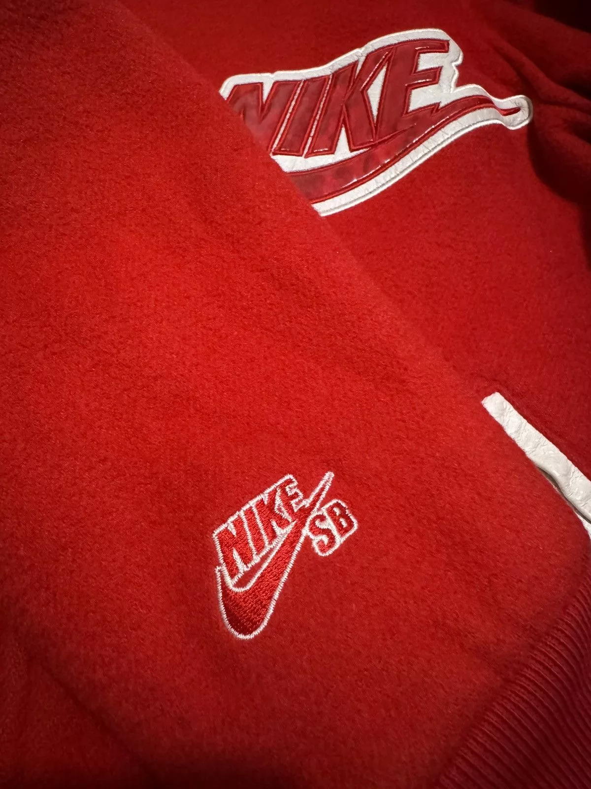 Nike Bombers Nike × Supreme Supreme x Nike SB Varsity Jacket SS07 Red