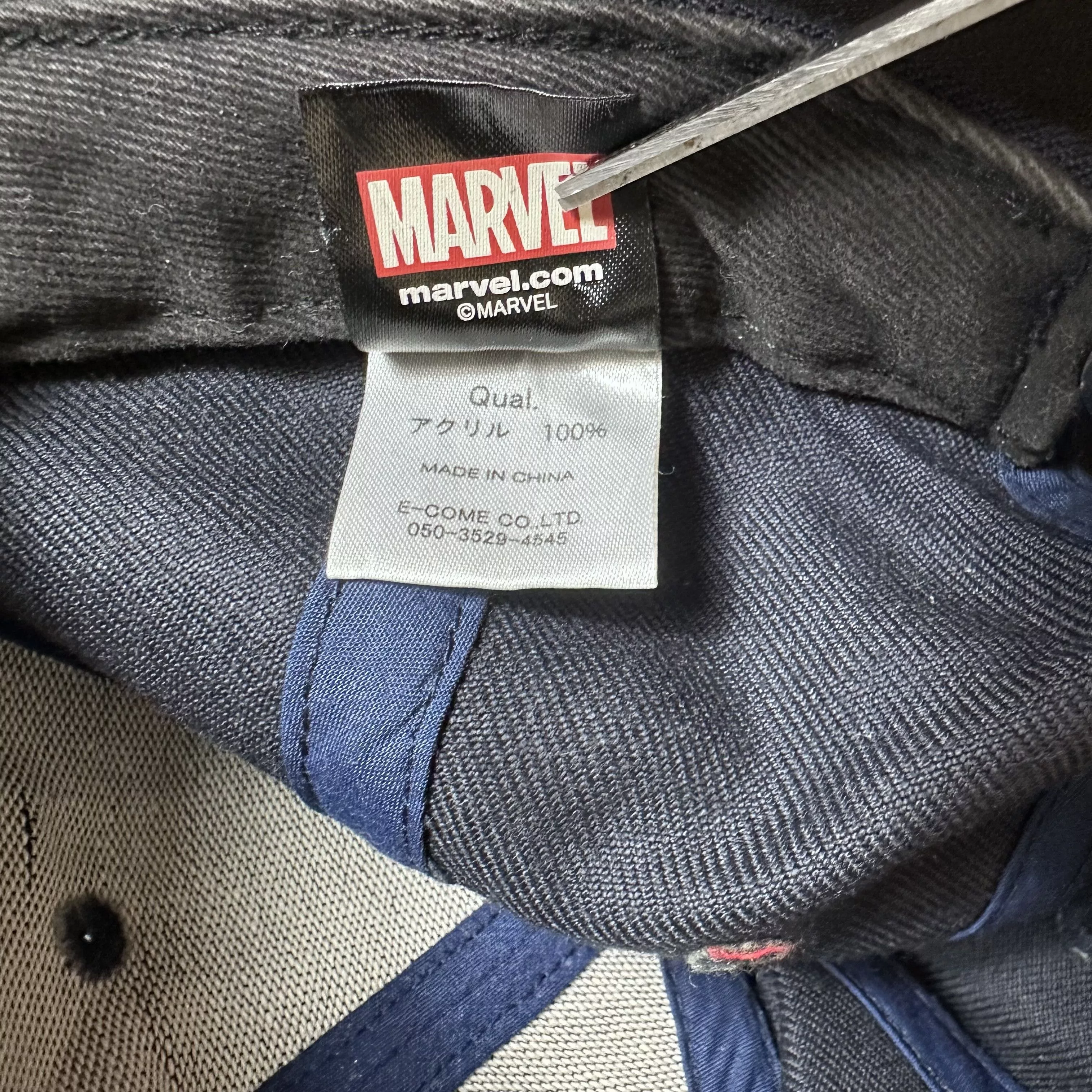 Anime Hats Anime × Marvel Comics 🔥RARE🔥Marvel Studio Logo Embroidery Snapback Cap Hat Black Vintage