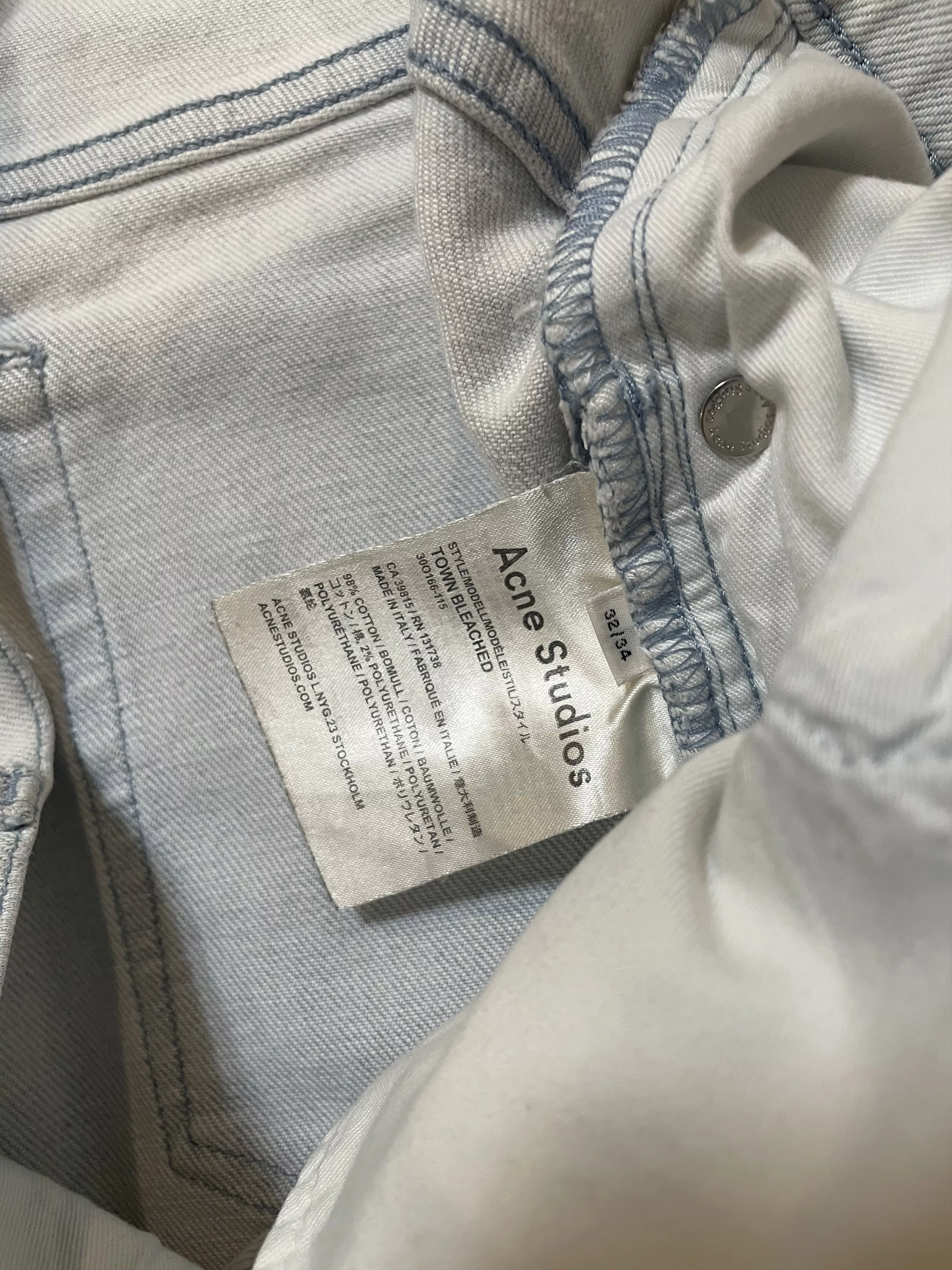 Acne Studios Denim Acne Studios Light Wash Denim Jeans Blue