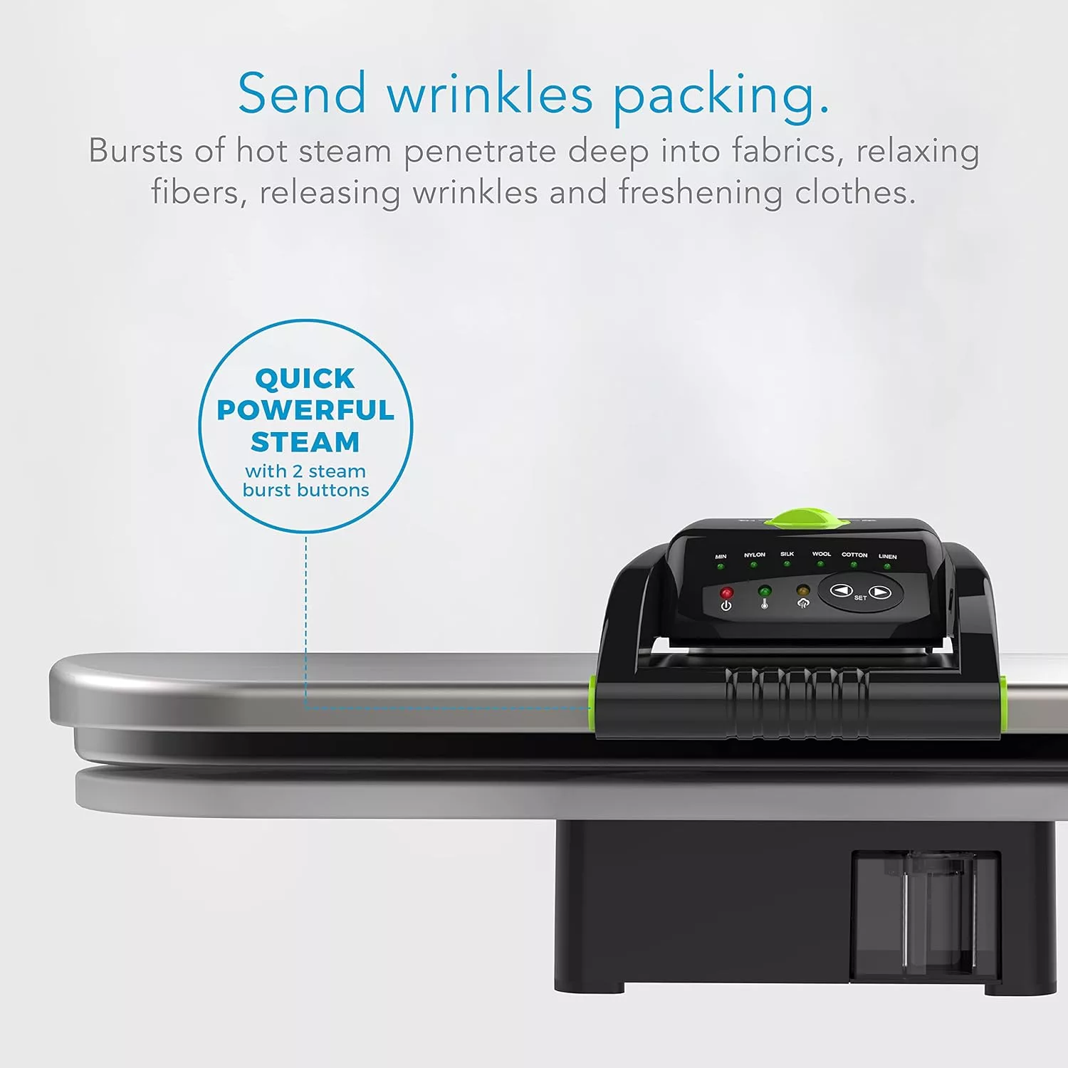 Steamfast SF-680 Digital Steam Press with Multiple Fabric Settings and Steam Burst Function,Stainless/Black