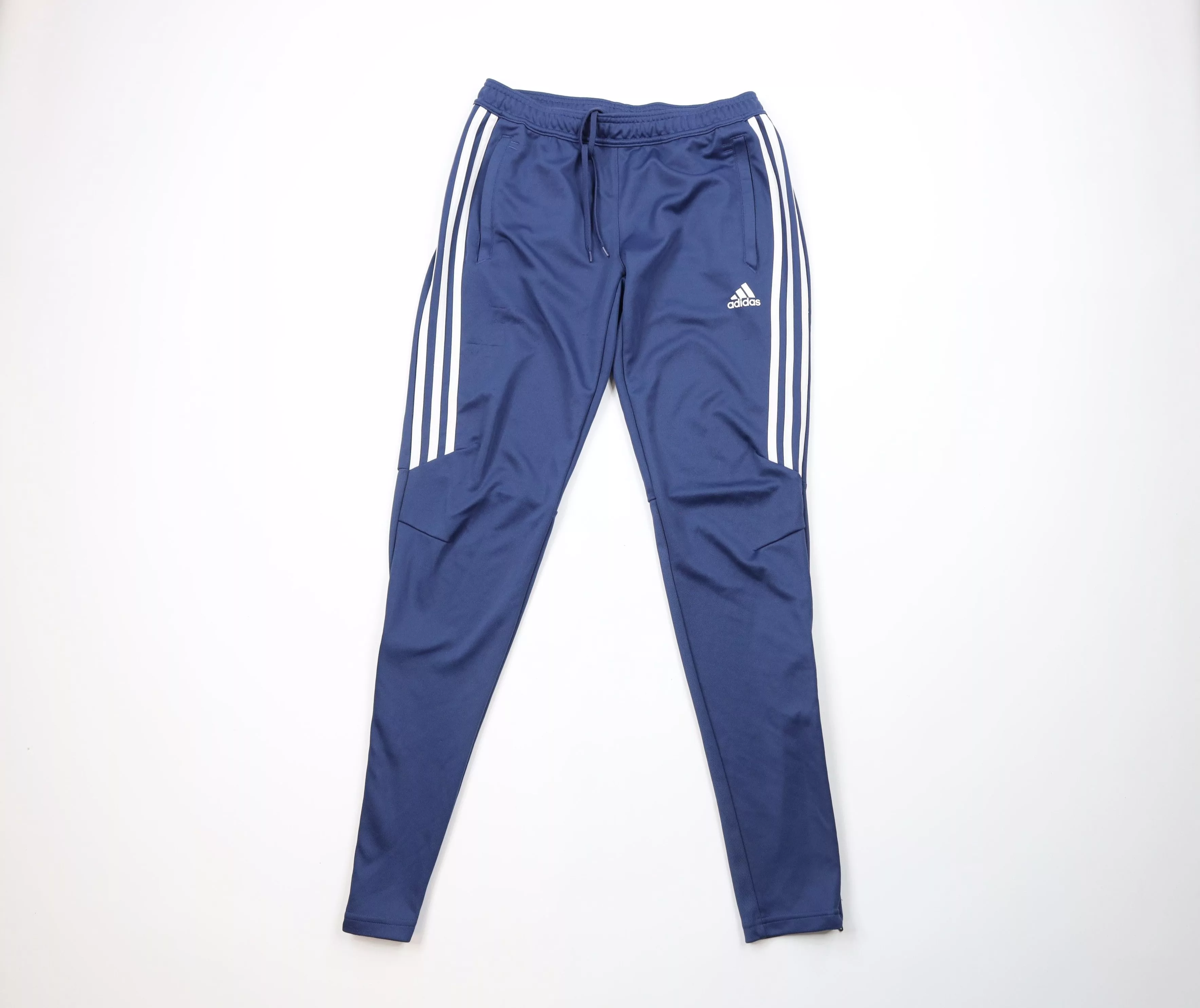 Adidas Casual Pants Adidas × Vintage Adidas Spell Out Striped Tapered Leg Soccer Warm Up Pants Blue