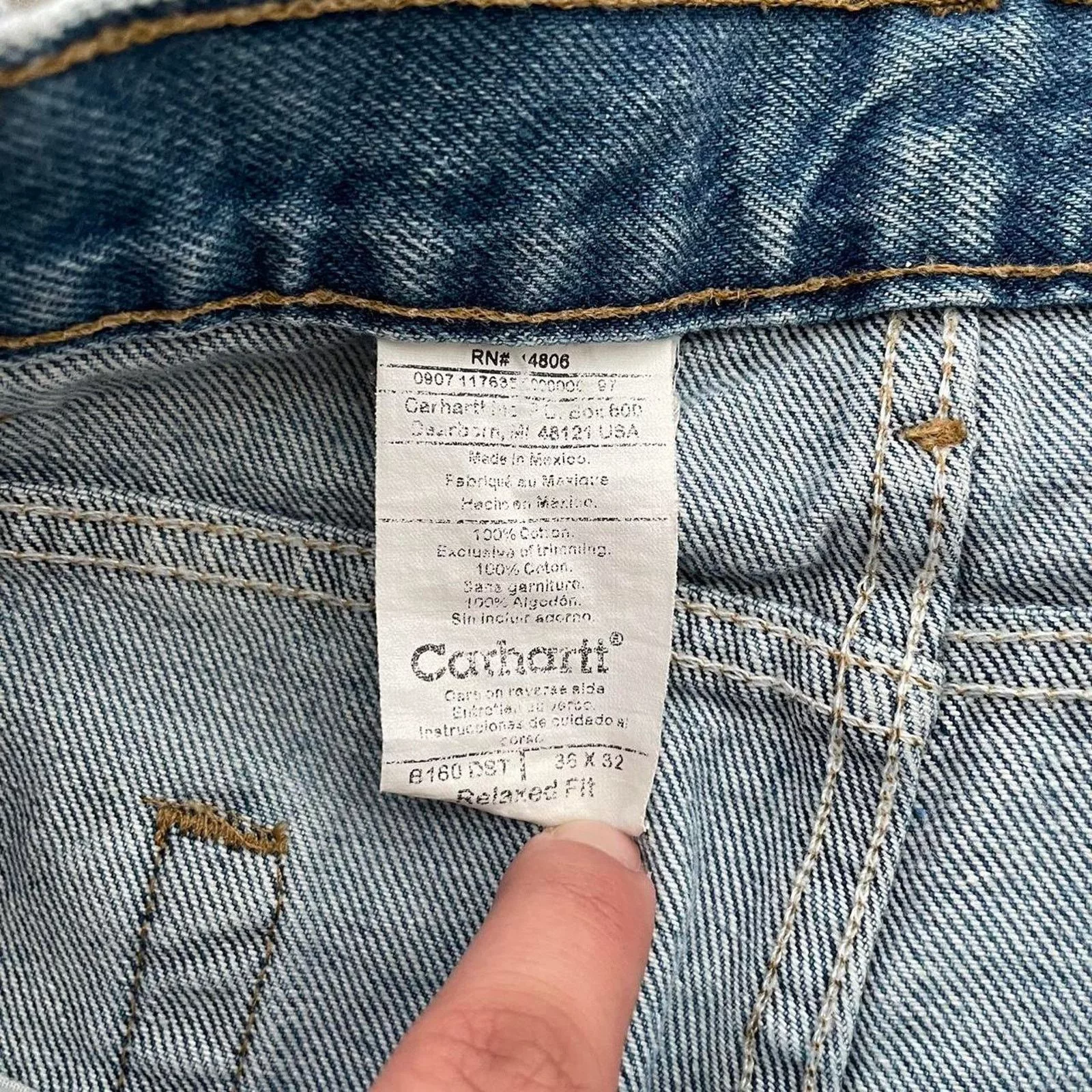 Carhartt Denim Vintage Carhartt Medium Washed Denim Jeans Blue
