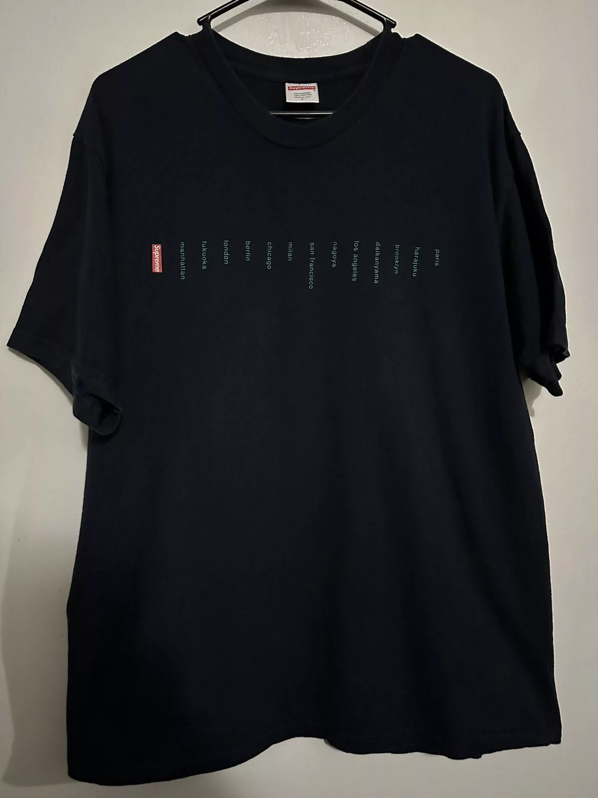 Supreme Short Sleeve T Shirts Supreme Location Tee Blue