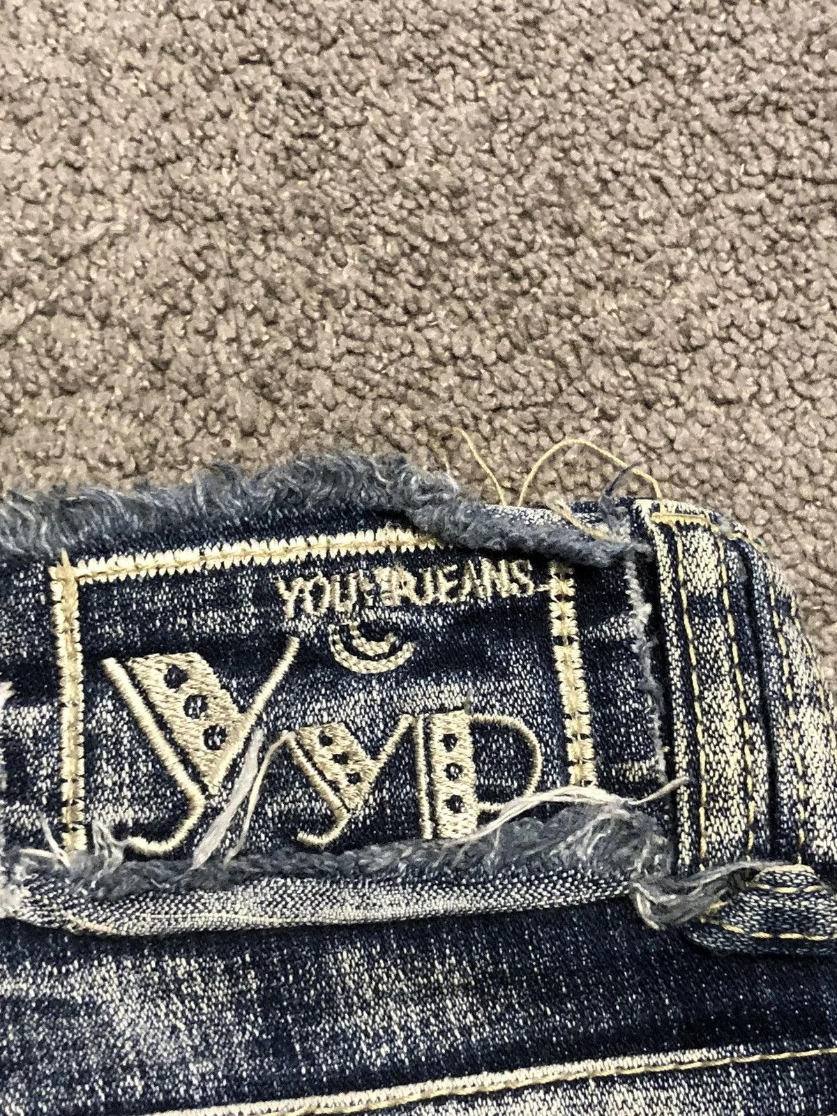 Vintage Jeans vintage y2k embroidery rave flared denim jeans Blue