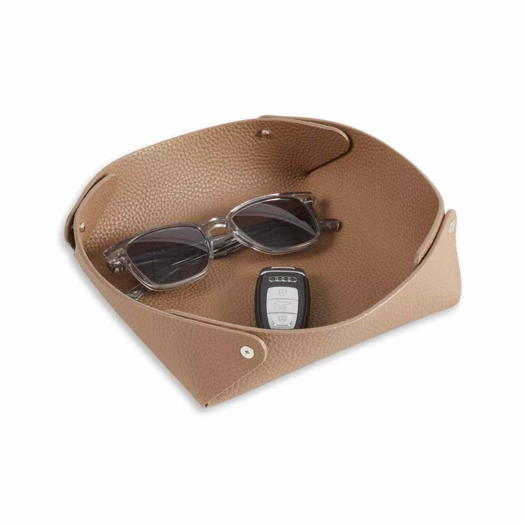 Luxe Leather Valet Tray – Pebbled Finish - Curated Home Decor