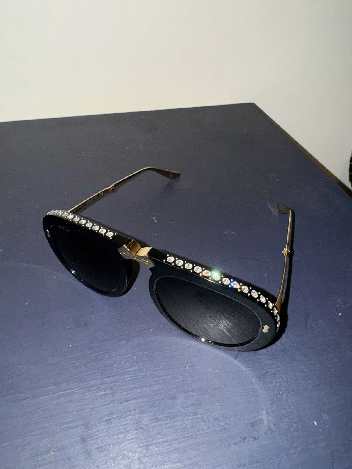 Gucci Sunglasses Gucci Crystal Aviators Black