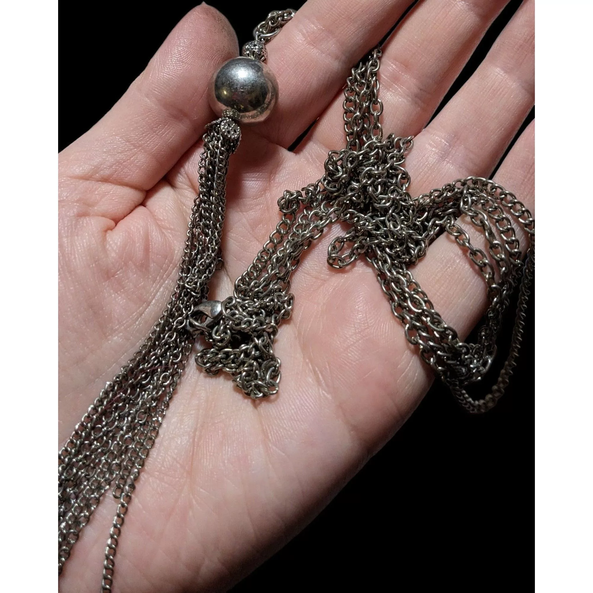 Other Necklaces Other Silver Chain Tassel Necklace