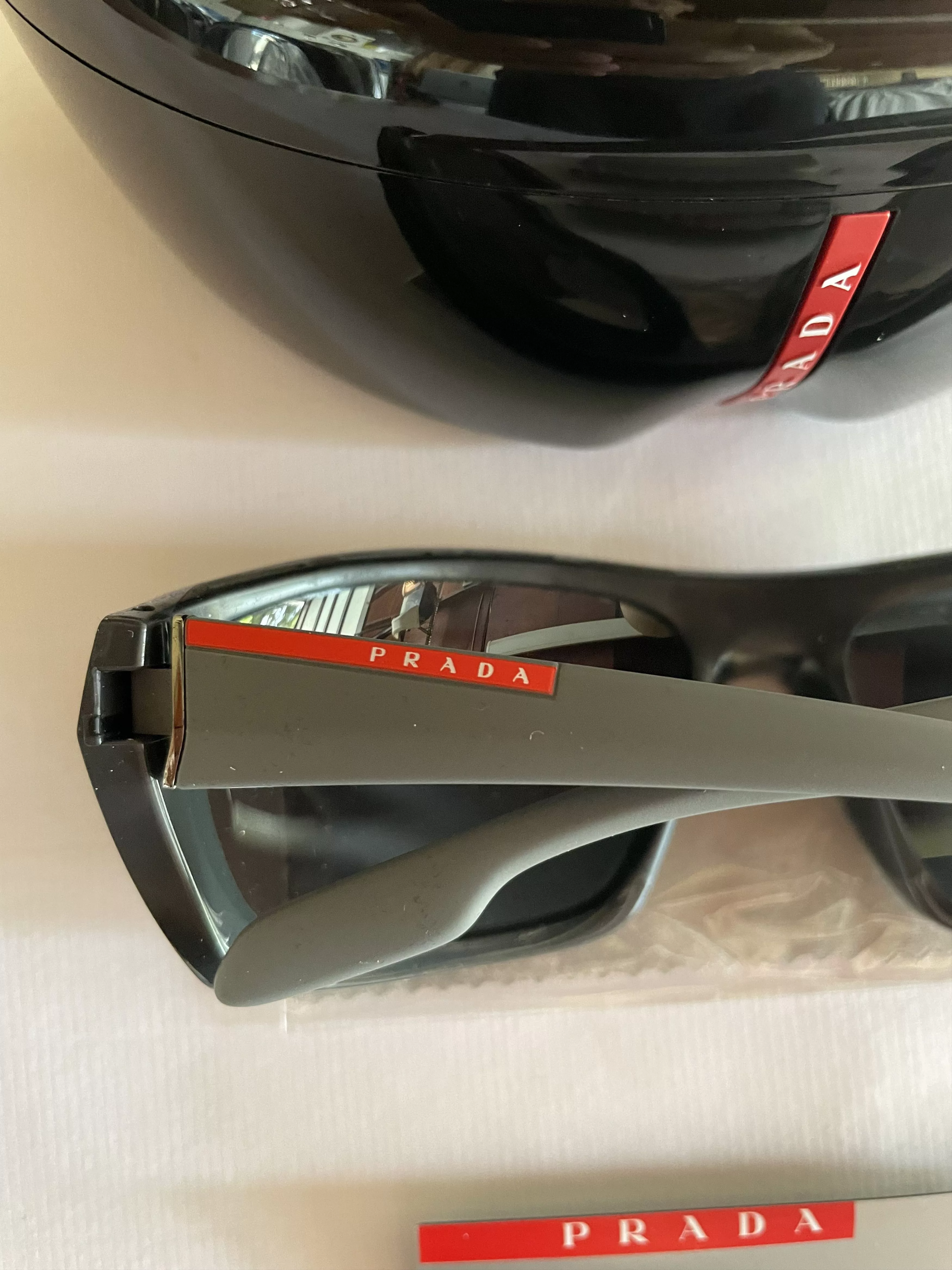 Prada Sunglasses Prada PS 06SS VY90D3 61 Matte Grey Rectangle Sunglasses. Black