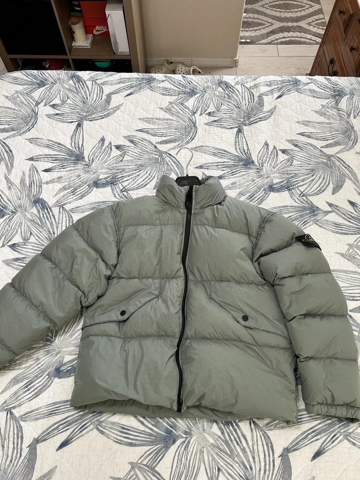 Stone Island Raincoats Stone Island puffer jacket Green