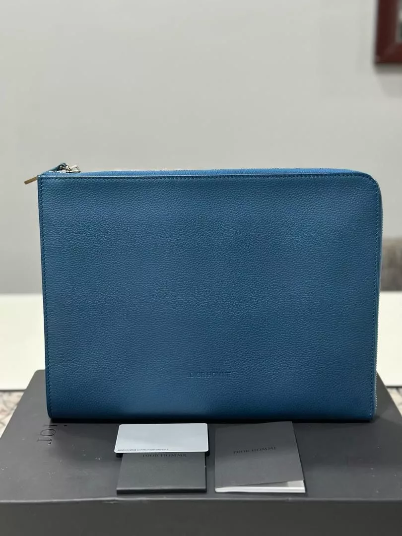 Dior Bags Luggage Authentic Dior Homme Clutch Document Blue