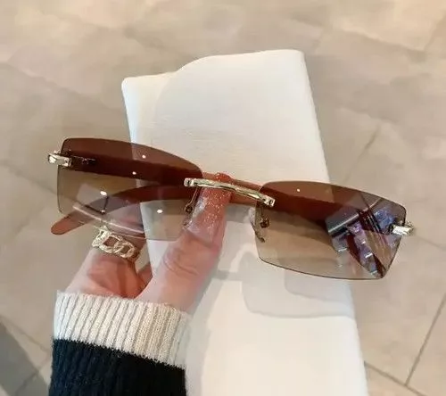 Electric Visual Sunglasses Electric Visual Rimless Square Sunglasses Purple Vintage