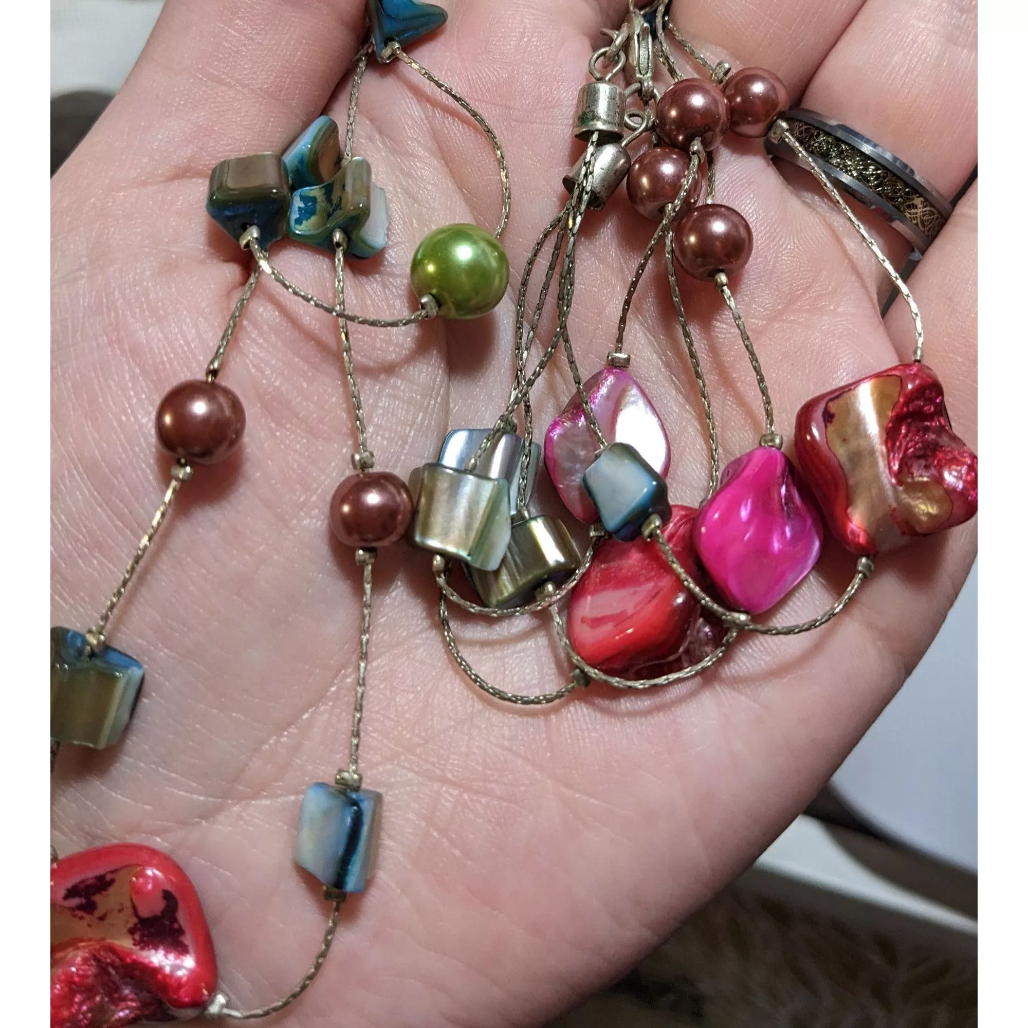 Other Necklaces Other Rainbow Multilayer Shell Pearl Beaded Necklace