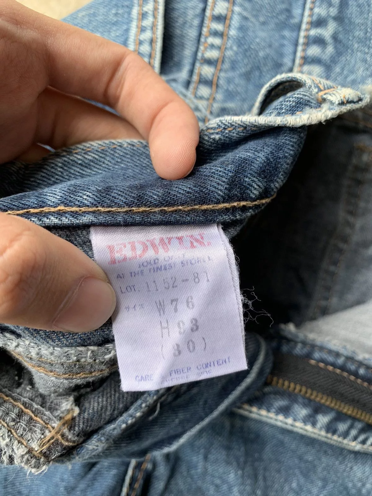Edwin Denim Edwin × Vintage VINTAGE EDWIN DISTRESSED DENIM Blue
