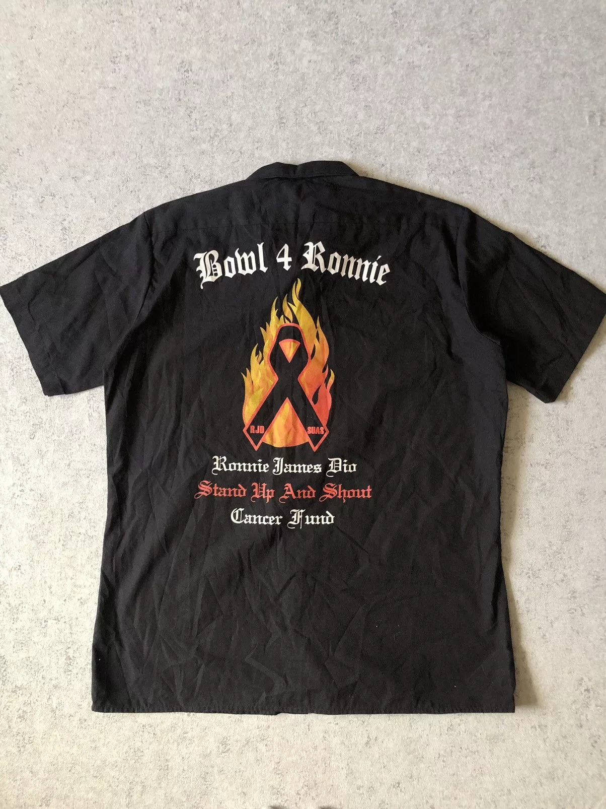 Band Tees Shirts Button Ups Band Tees × Dickies VINTAGE DICKIES X RJD SUAS RONNIE JAMES DIO SHIRT Black