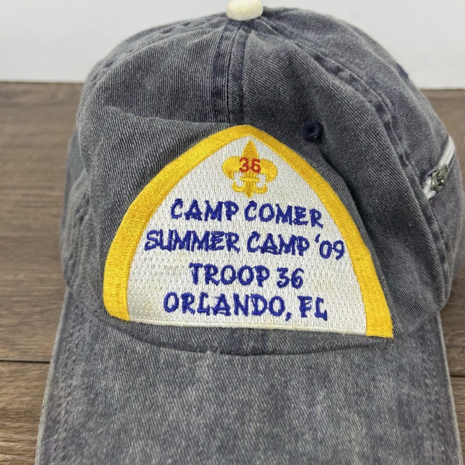 Other Hats Other Camp Comer Hat Troop 36 Orlando Florida Gray Hat Adjustable