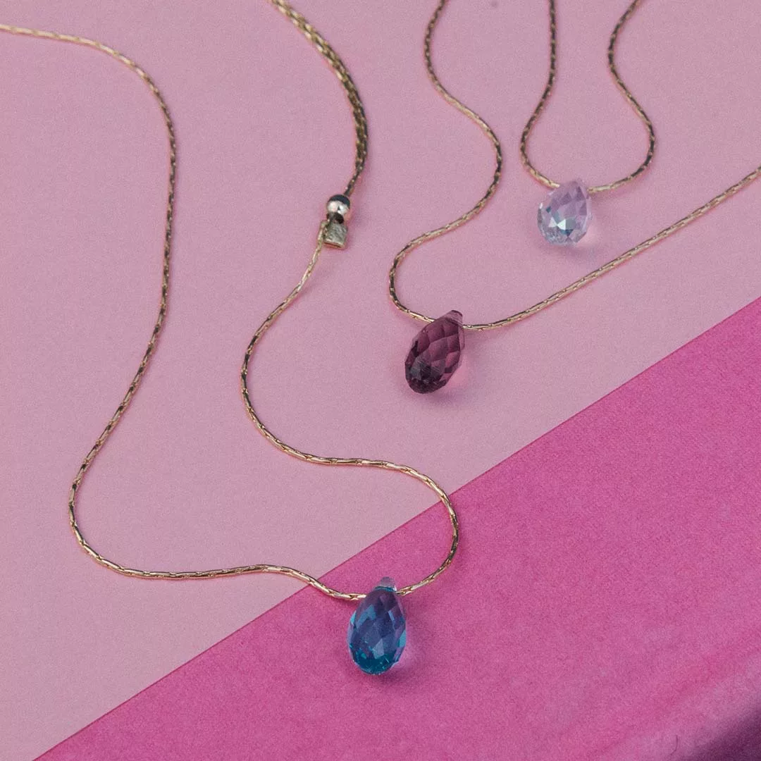 Light Prism Crystal Necklace Chain Sliders